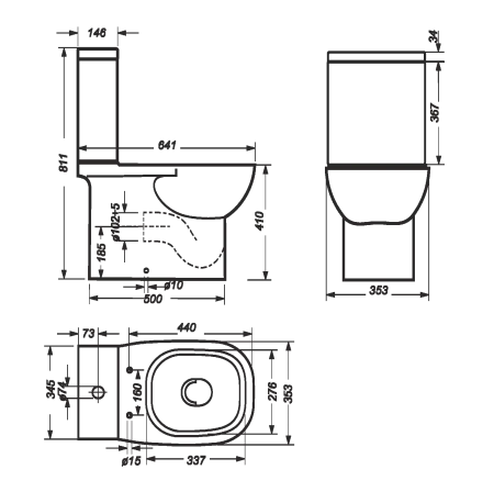 Унитаз напольный Sanita Luxe Quadro QDRSLCC01151022